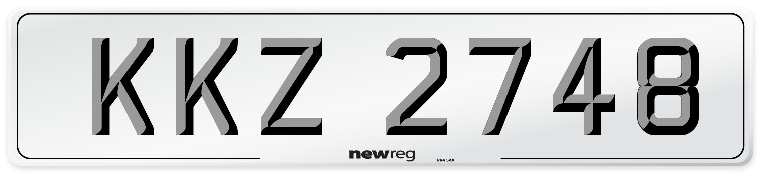 KKZ 2748 Number Plate from New Reg